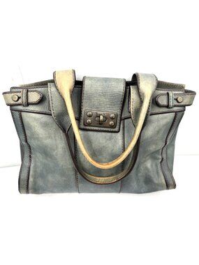 FOSSIL Reissue Leather 1954 Long Live Vintage Key Satchel Tote Purse Bag Handbag